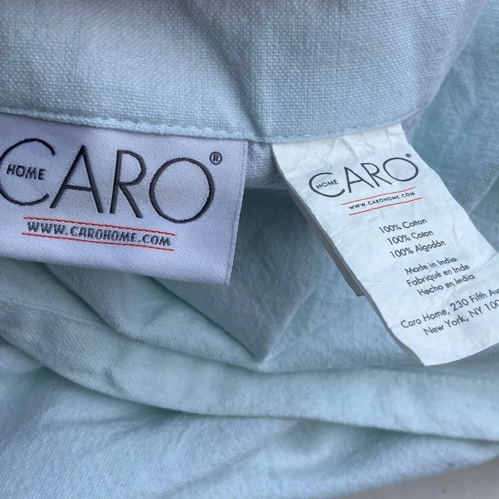 Caro Home 100% cotton shower curtain with woven accent blue, gray, white perfect